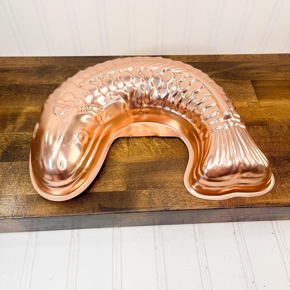 Vintage Pink Copper Metal‎ Fish Mold Wall Decor
